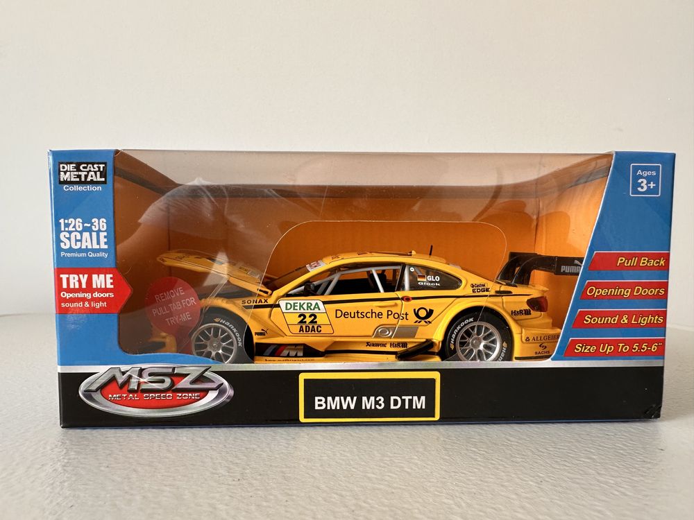 Masinuta Metalica BMW M3 cu Lumini & Sunete Yellow