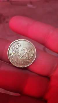 Monedă 20 euro cenți 2002.