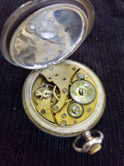 9 Ceas buzunar Germania argint 800 masiv,51 mm,stare foarte buna