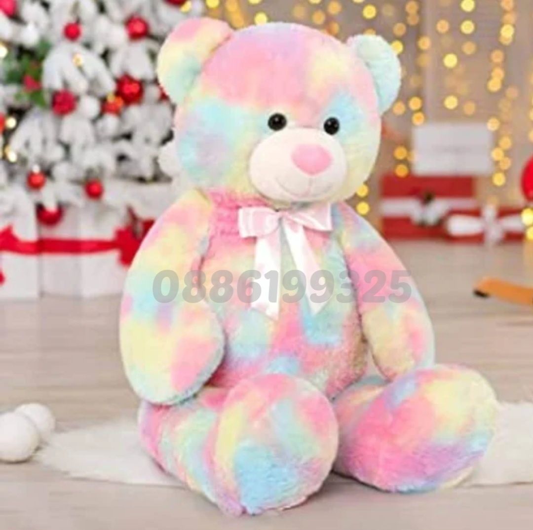 Плюшено Мече Rainbow, 40см Шарено плюшено Мече Teddy Bear
