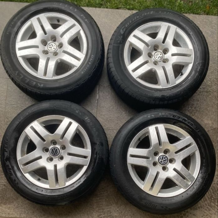 Set 4 Jante 5x100 ca NOI cu Anvelope 195-65-15 Bonus