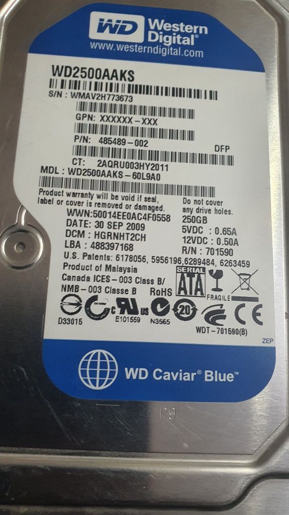 WD HDD 250GB Sata