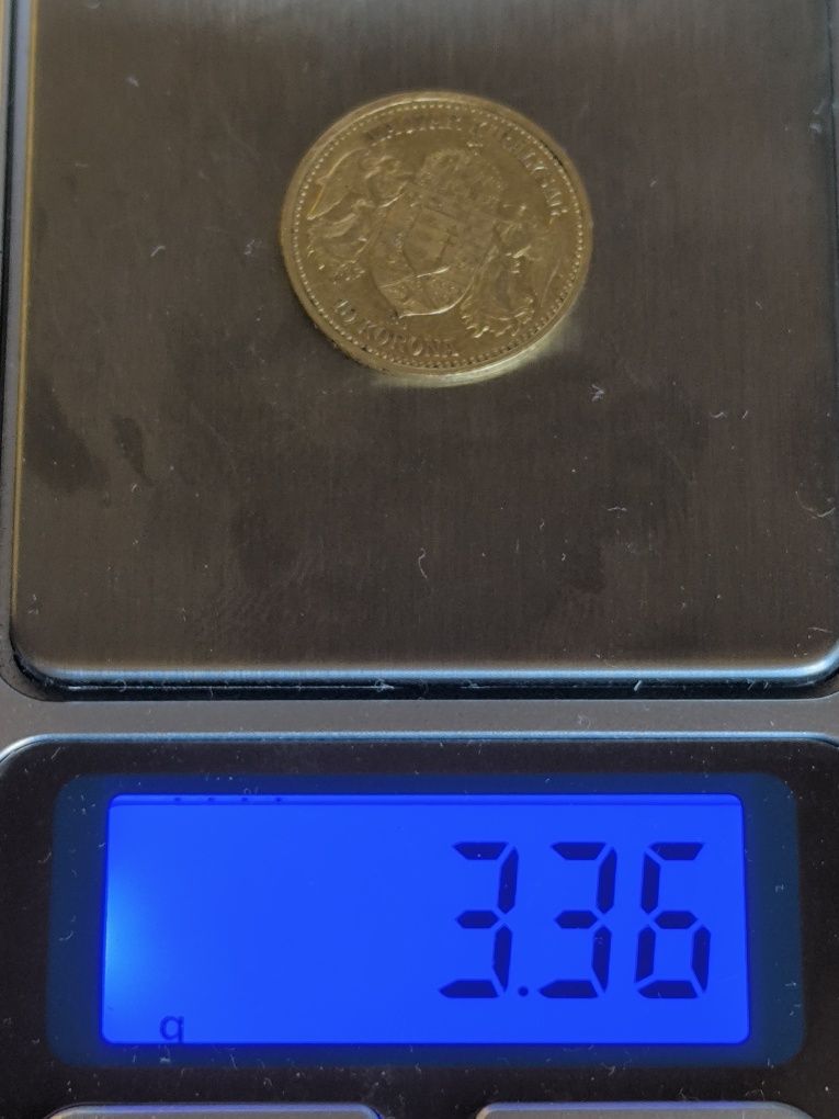 10 корони 1905 год,имп, Франц Йозеф, Злато 3.39 гр,900/1000 (21.6 к )