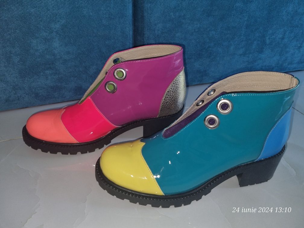 Ghete speciale, multicolore,piele naturală