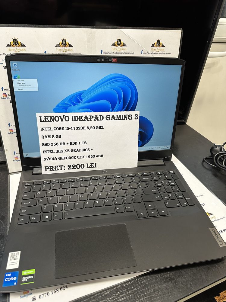 Hope Amanet P7 Laptop Lenovo Ideapad Gaming 3 i5-11320h Garantie 1 AN