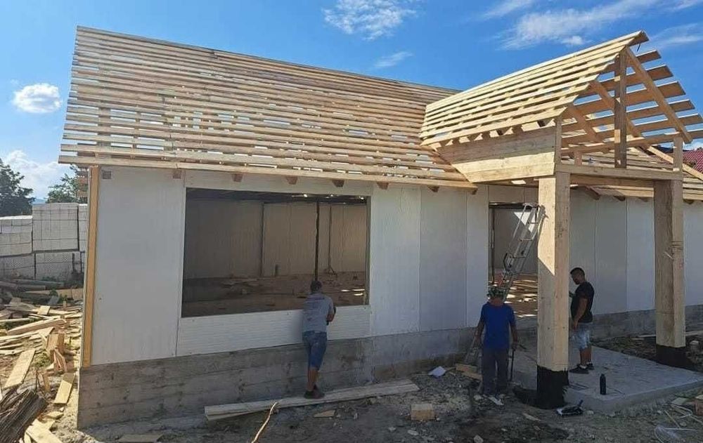 Facem case pe structura metalica în velite cu panouri sandviș facem or