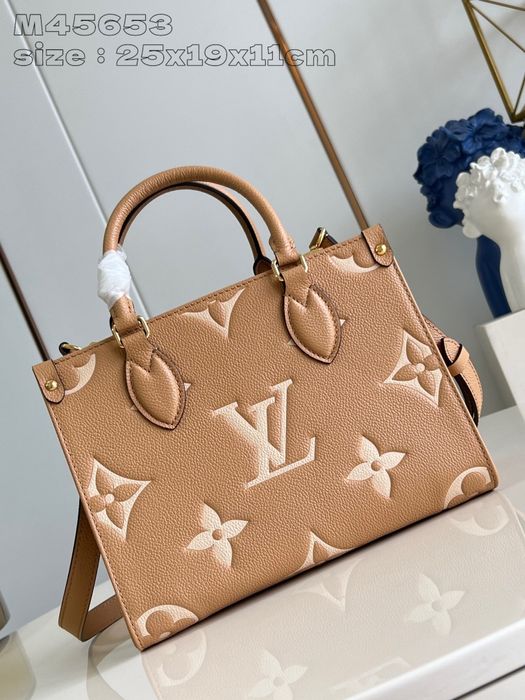 Geanta Louis Vuitton Onthego 25cm caramel, tip Premium