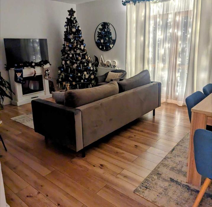 Canapea fixa catifea + 2 fotolii