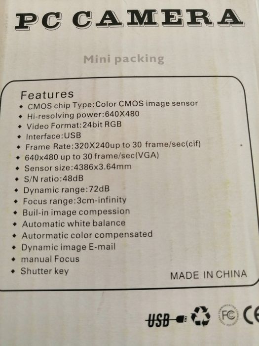 Външна камера за лаптоп, настолен комютър.