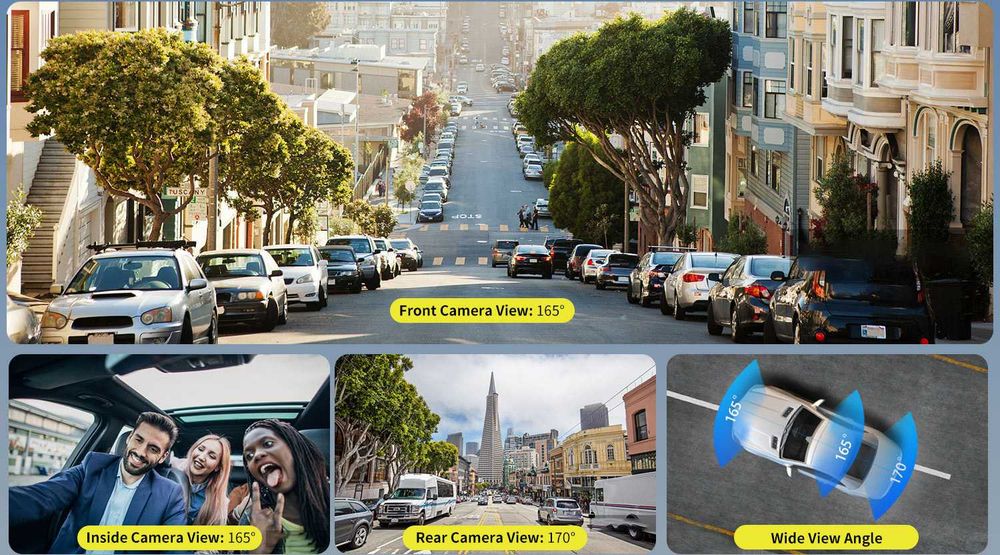 Camera Auto 3 Canale 4K Lanmodo D1(Fata+Interior+Spate)GPS & WiFi 5GHz