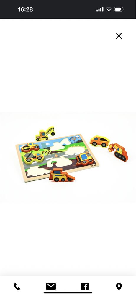 Puzzle tip Montessori educational din lemn Utilaje NOU