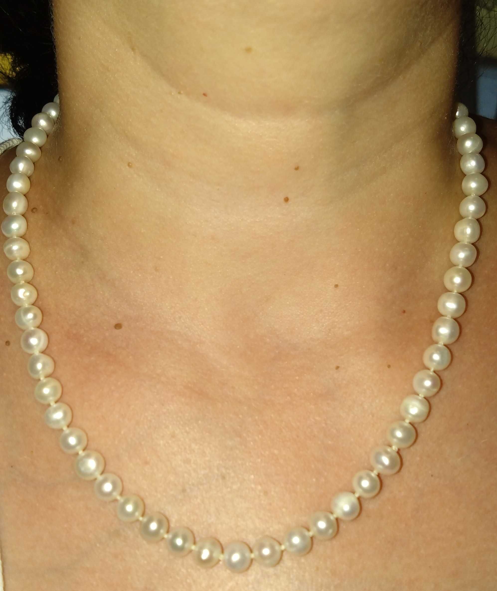 Set colier 44 cm  + cercei din perle de cultura și zirconii