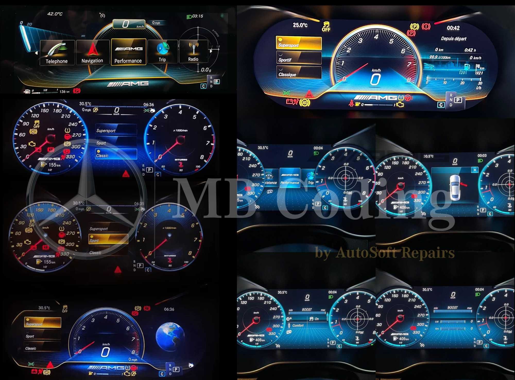 Meniu Tematica 43/53/63 AMG SuperSport Mercedes Codari menu carplay