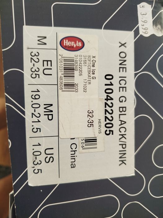 Patine de gheata copii, Fila x-one g ice Roz/Negru, 32-35