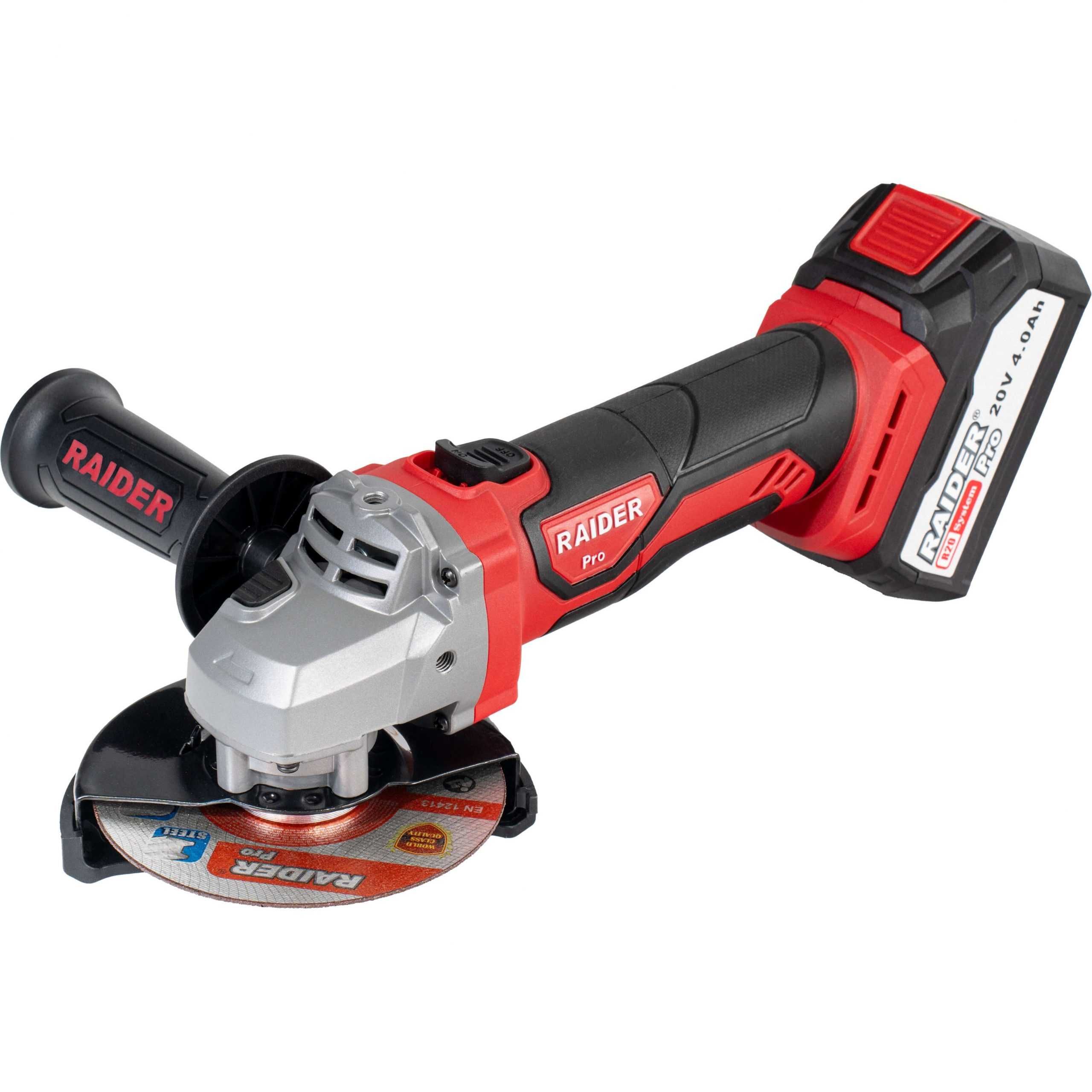 Акумулаторен ъглошлайф RAIDER RDP-SPAG20 SET, 20 V,125 mm батерия 4 Ah