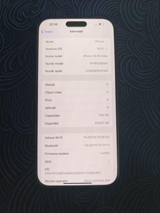 iPhone 16 Pro Max / 256gb / Nou