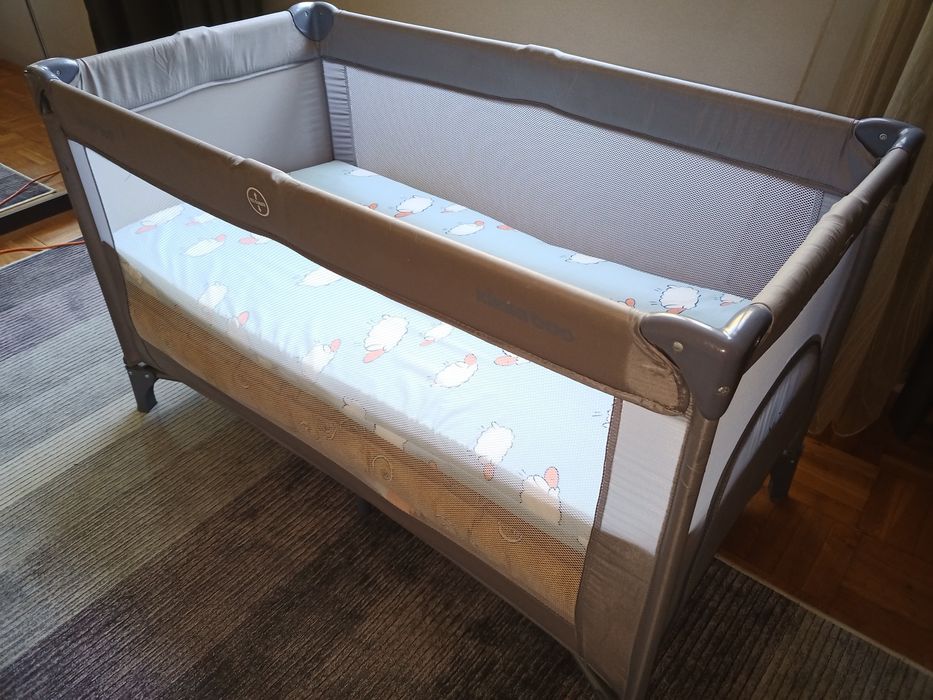Детски креват/кошара Lorelli 125x65см с два матрака