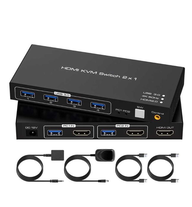 Comutator KVM HDMI VPFET, 2 PC-uri, 1 monitor