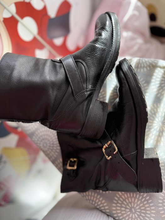 Cizme piele, negre, 37, in stare buna