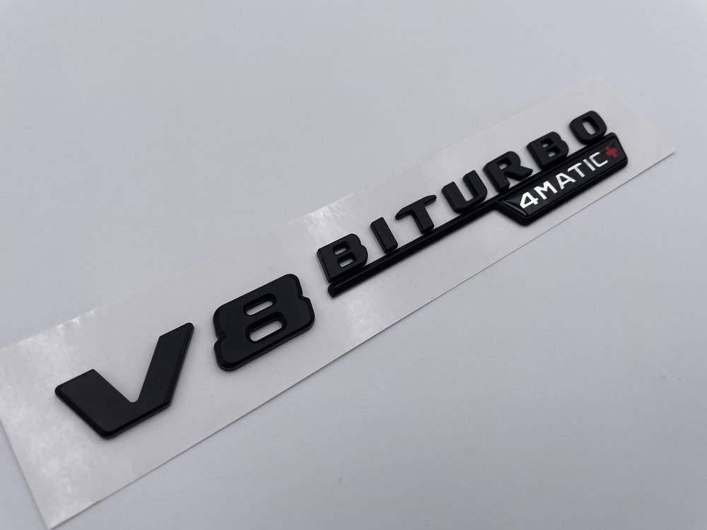 Emblema Mercedes V8 biturbo 4matic plus negru