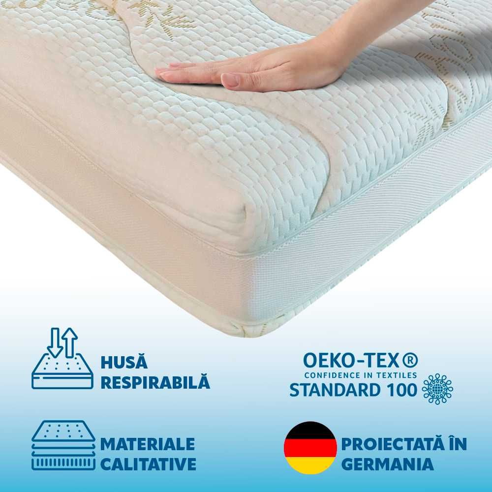 Saltea pat Ortopedica Pocket, 160×200 – Bio Bambus Air, Memory