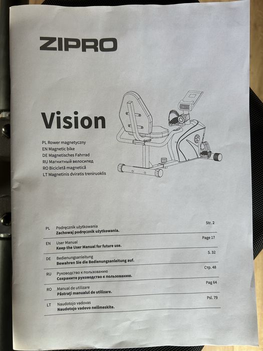 Bicicletă fitness orizontală Zipro Vision