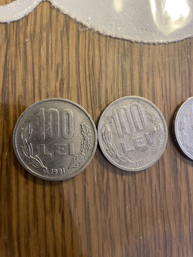 4 monede de 100 lei ,1991,1992,1994