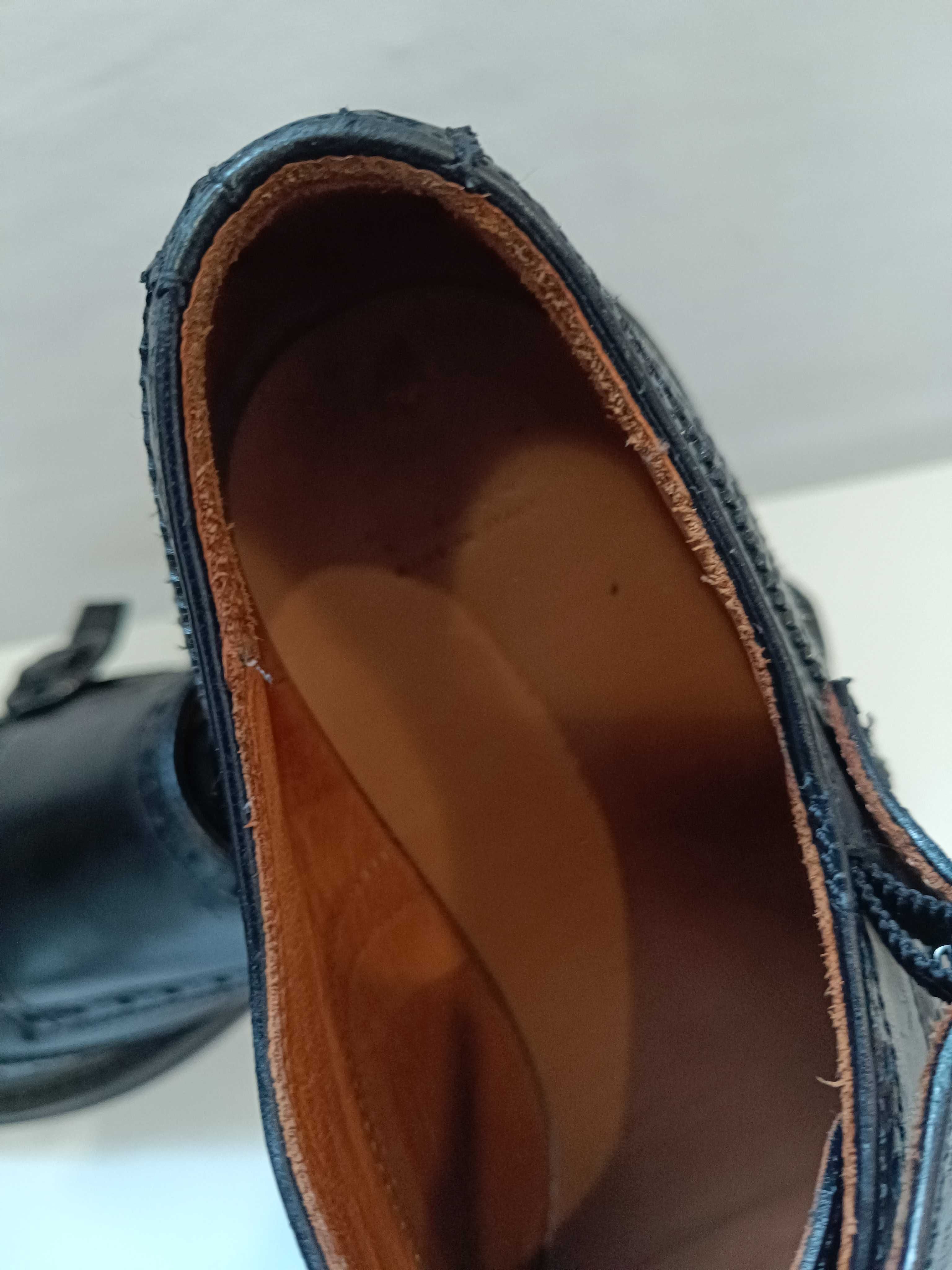 Pantofi monk 42.5 43 brogue premium FRAU piele naturala moale