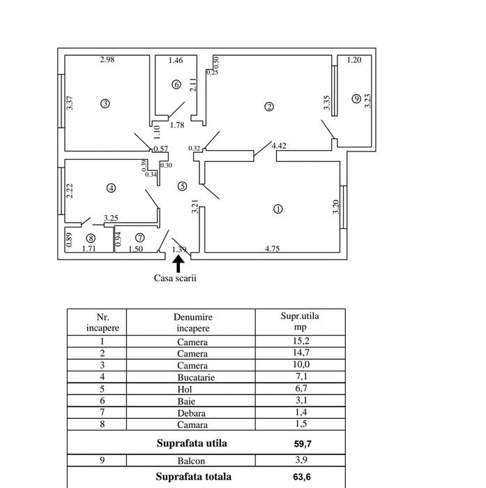 Vânzare apartament 3 camere, Tiglina I – etaj 2,