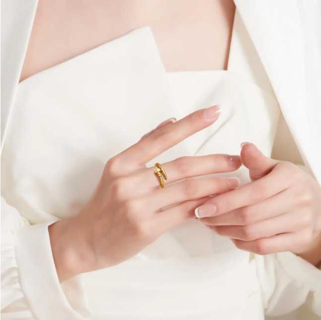 Луксозен пръстен Пирон Cartier стил златен, сребърен или розово злато