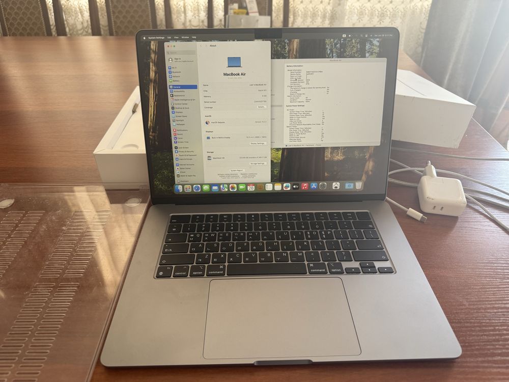 macbook air M3 15inch 100%