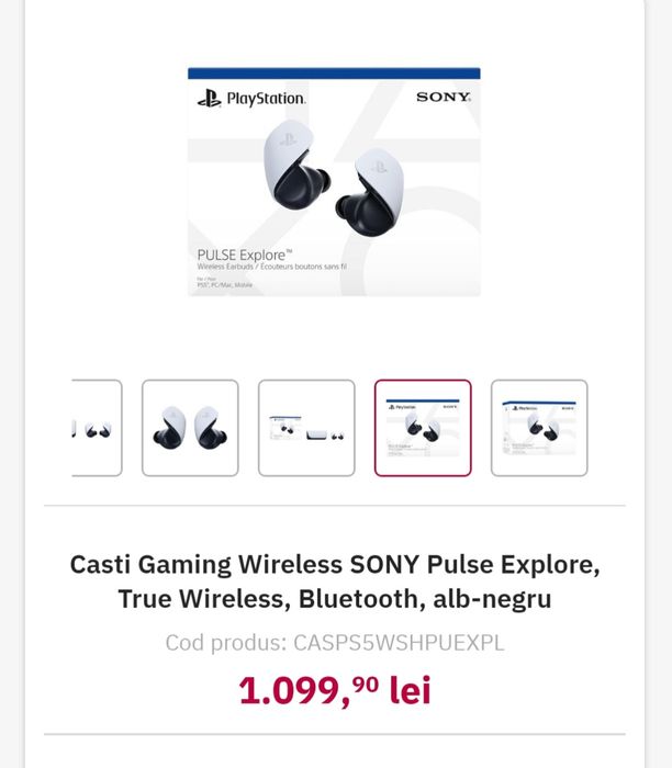Sigilate Casti Sony Playstation Pulse Explore casti gaming ps5 sau PC