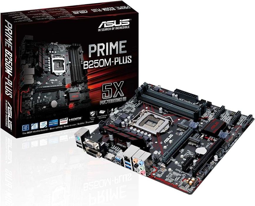 ASUS PRIME B250M-PLUS HDV 1151 soket DDR4 holati ideal + garantiya