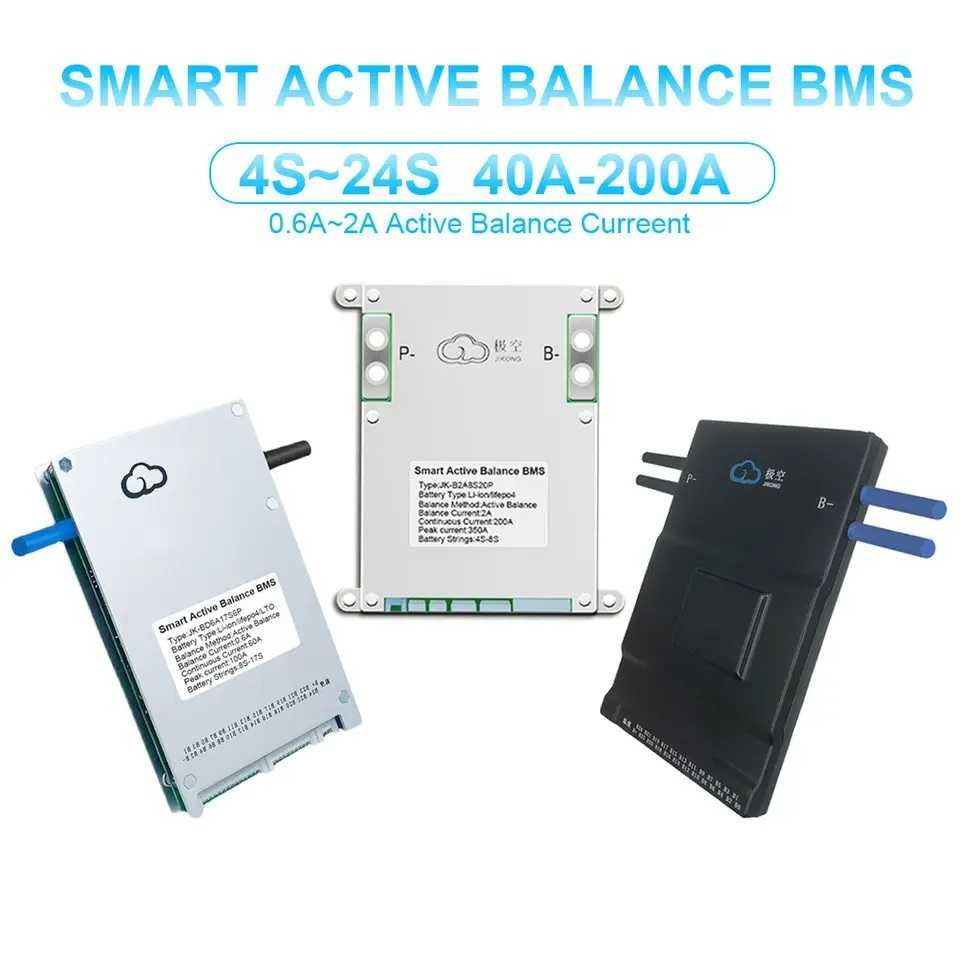 JK BMS, Egalizator Baterii Smart model BD6A24S10P, 100A-200A, 0.6A