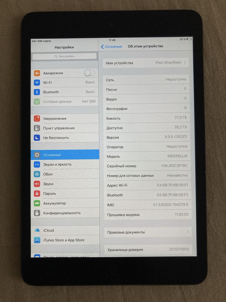 iPad mini 1 32GB Wifi+Sim karta ideal