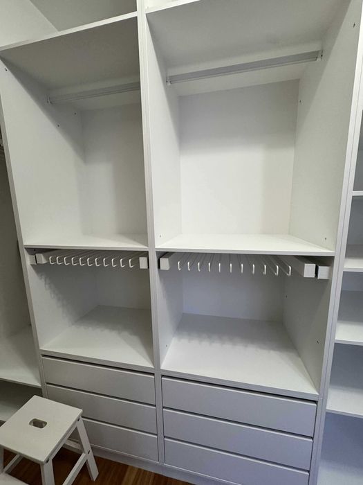 Dulap dressing alb modern modular, 300x285x60 cm