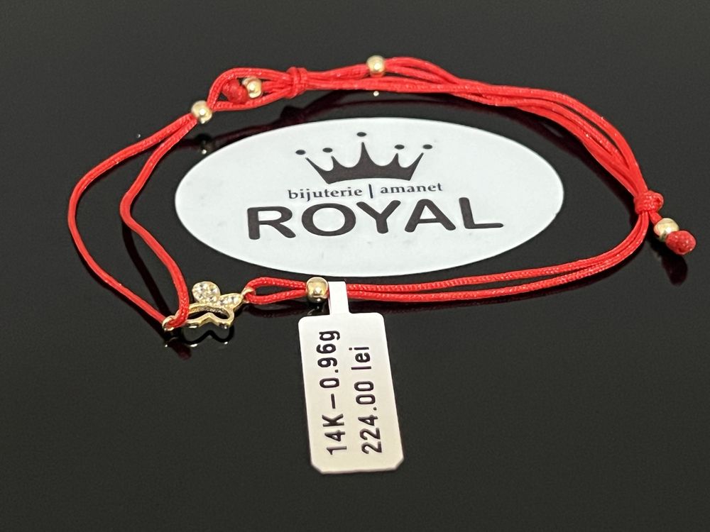 Bijuteria Royal CB : Bratara cu snur bile aur 14k 0,96 grame