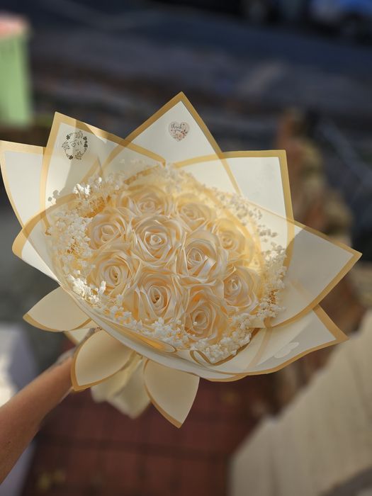 Satin flowers  handmade roses