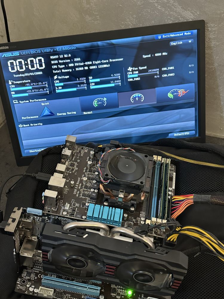 Дънна платка ASUS M5A97 и процесор AMD FX-8350 и рам16 gb