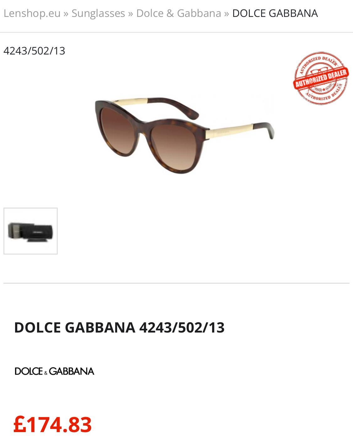 ОРИГИНАЛНИ слънчеви очила DOLCE & GABBANA 4243/502/13 Котешко Око