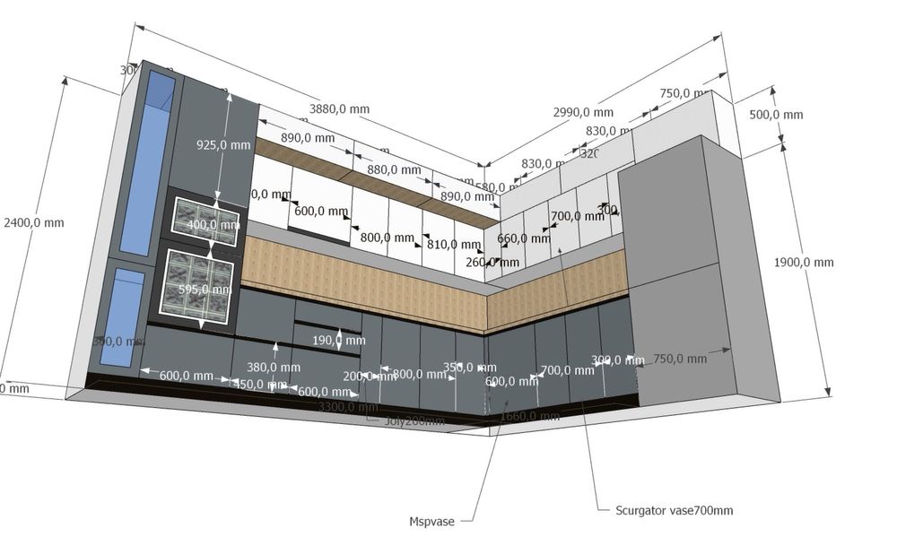 Mobilier bucatarie mdf vopsit