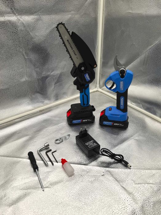 Pachet scule electrice gradinarit – Drujba + Foarfeca, 48V