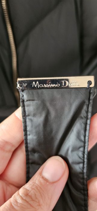 Geaca dama lungă verde închis puf pene Massimo Dutti
