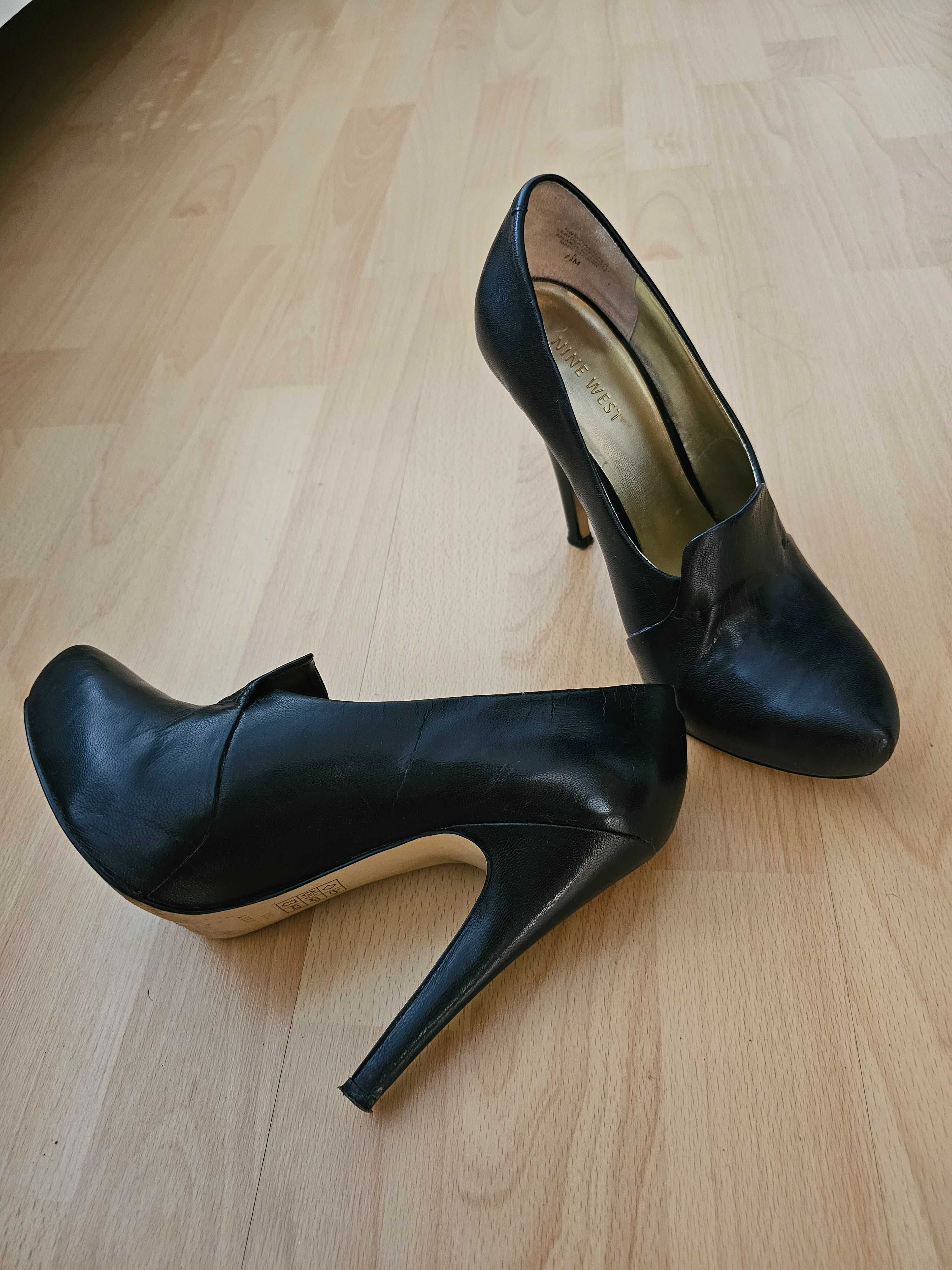 Pantofi stiletto, nine west, piele naturala, tocuri de 10 cm,