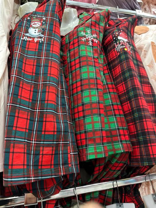 Пижамы в клеточку НОВОГОДНИЕ