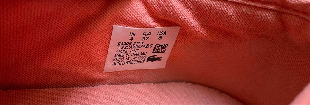 Espadrile corai pentru fete/femei, nr 37, Lacoste