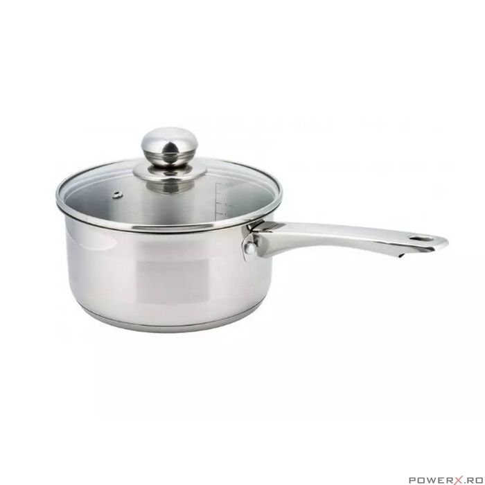 Cratita din inox cu coada si capac, 12 cm, 0.5 L, Kinghoff
