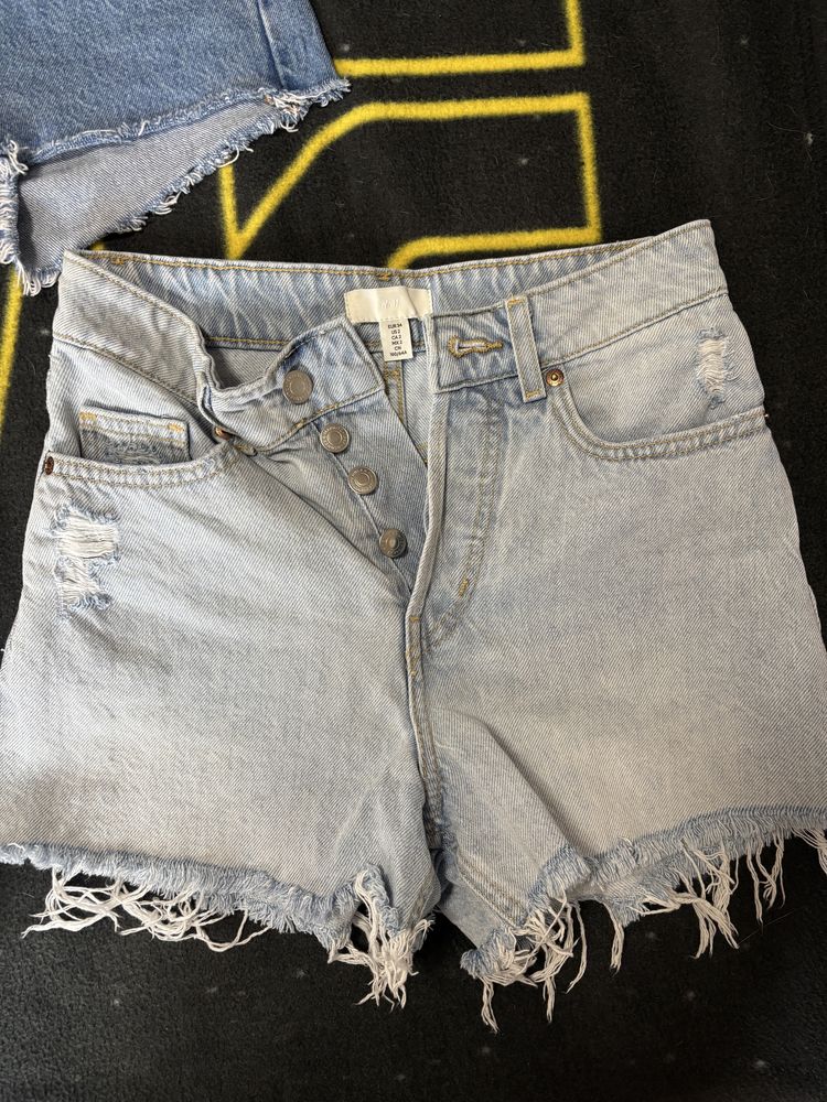 Дънкови къси панталони на levis, zara, h&m