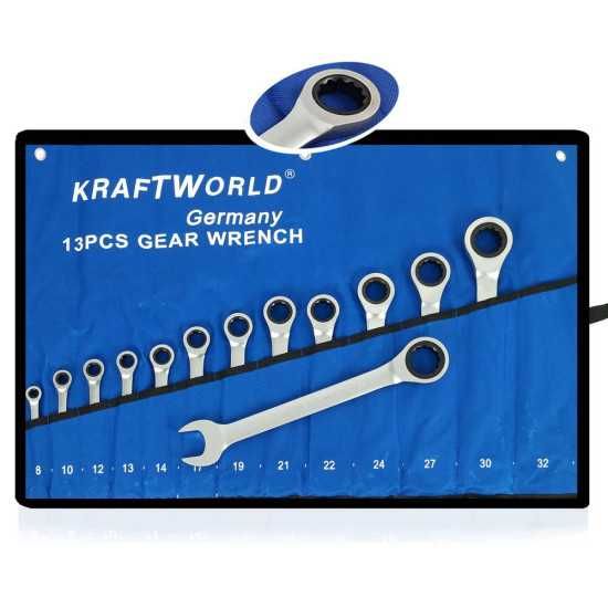 13бр прави или чупещи тресчотъчни ключове Kraftworld 8-32mm