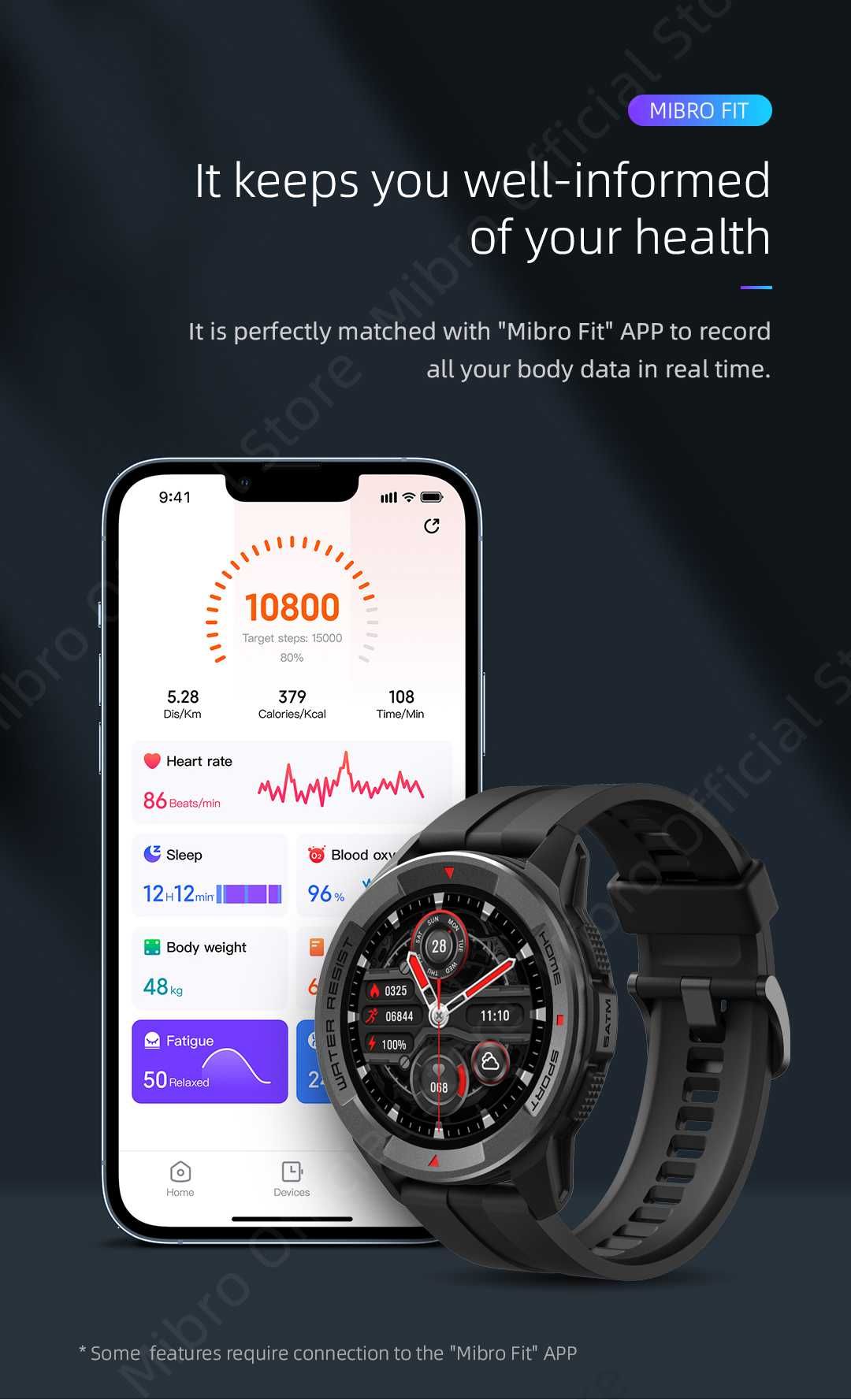 Smart watch MIBRO X1 AMOLED, black